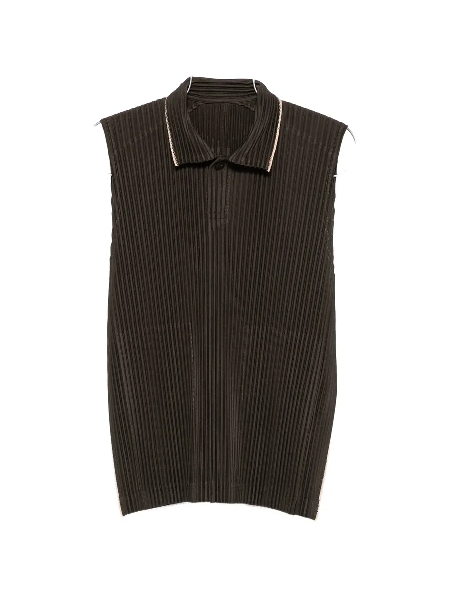 pleated sleeveless sweater 1