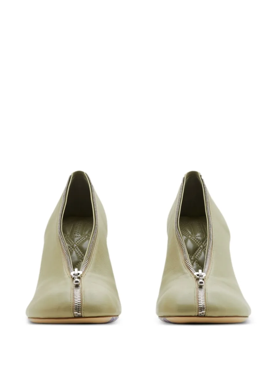 Baby Zip 100mm leather pumps 4