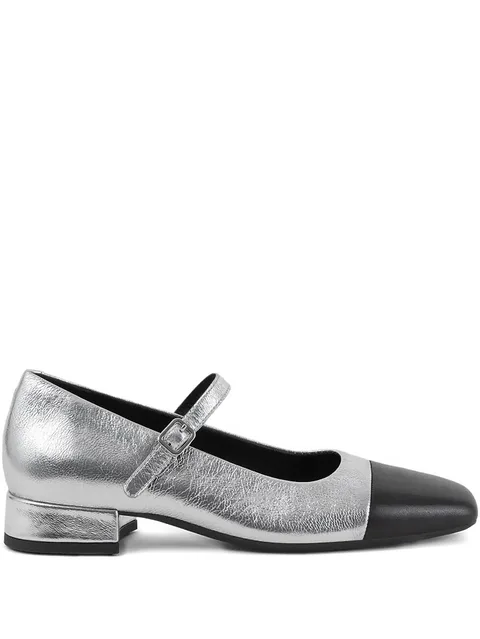 25mm Debbi metallic-leather pumps