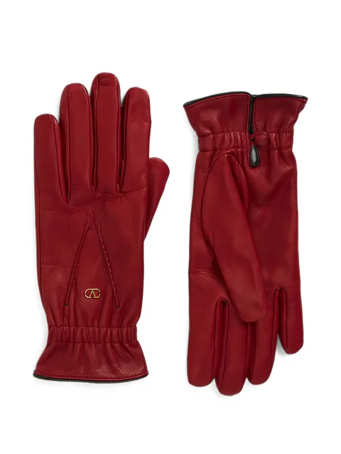 VLogo Signature leather gloves