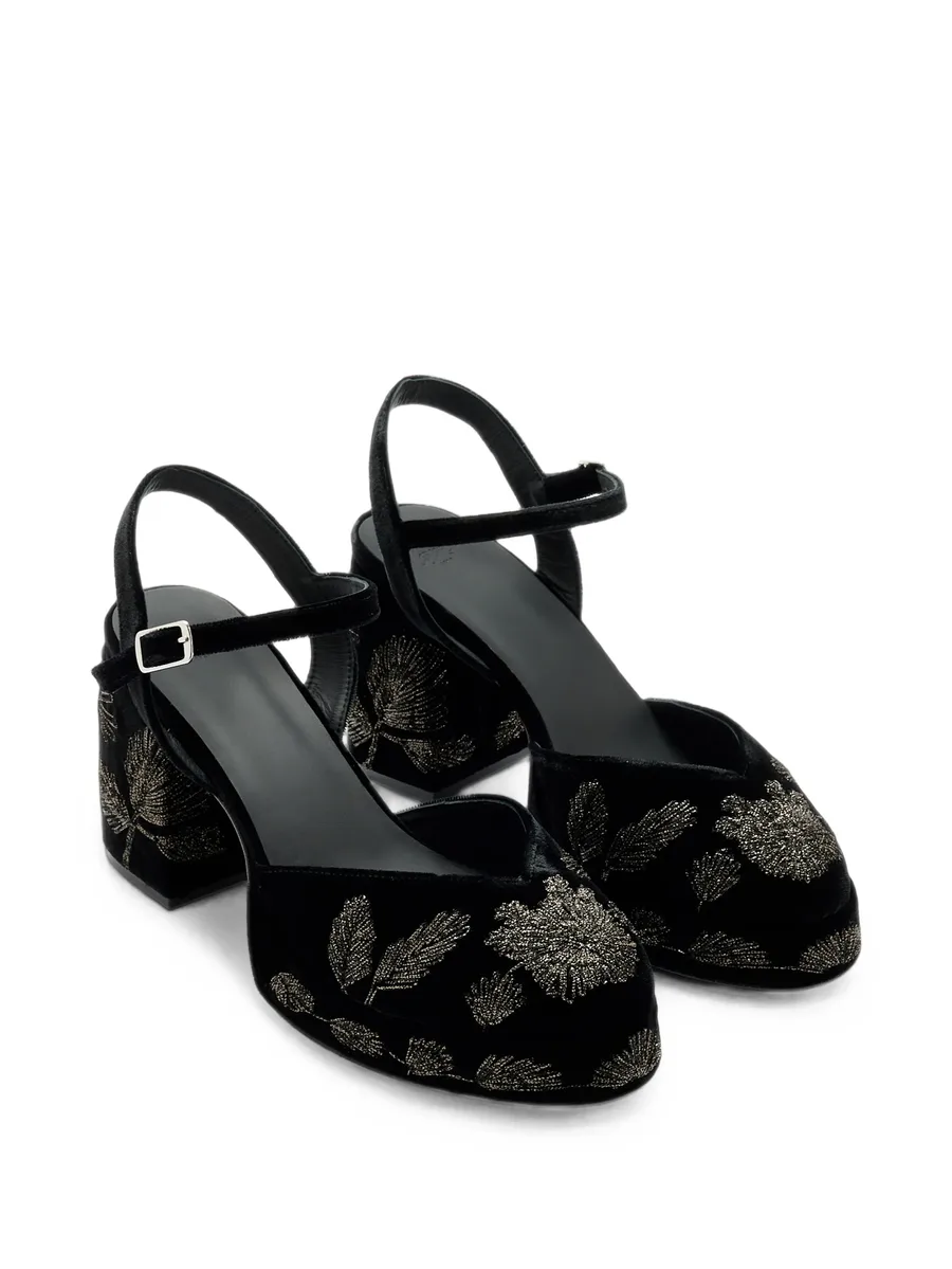 embroidered velvet pumps 2