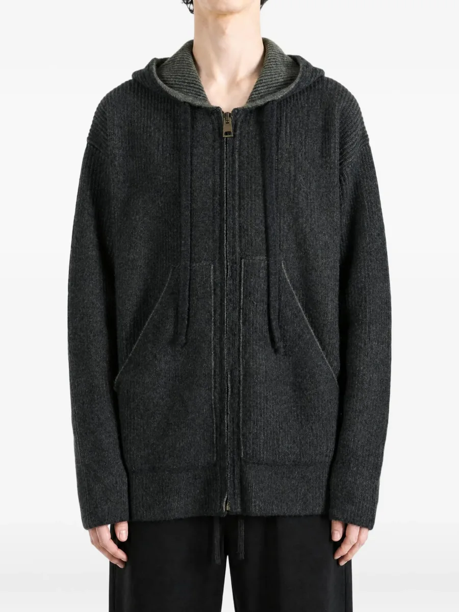 ribbed zip-up hoodie 2