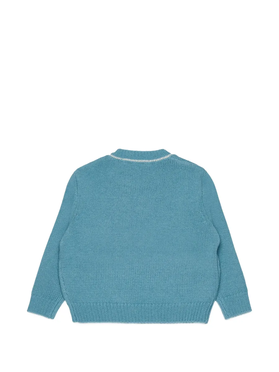 logo-embroidered button-detail sweater 2