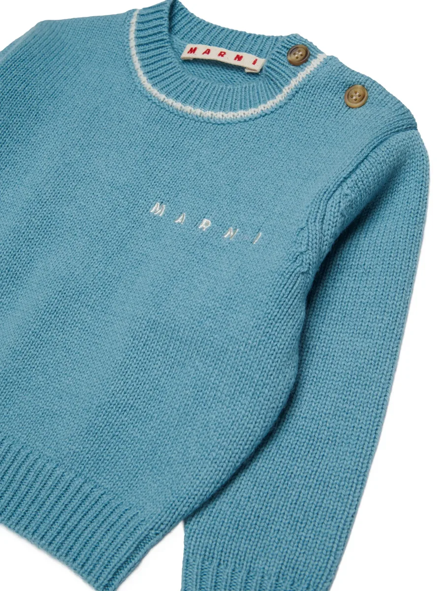 logo-embroidered button-detail sweater 3