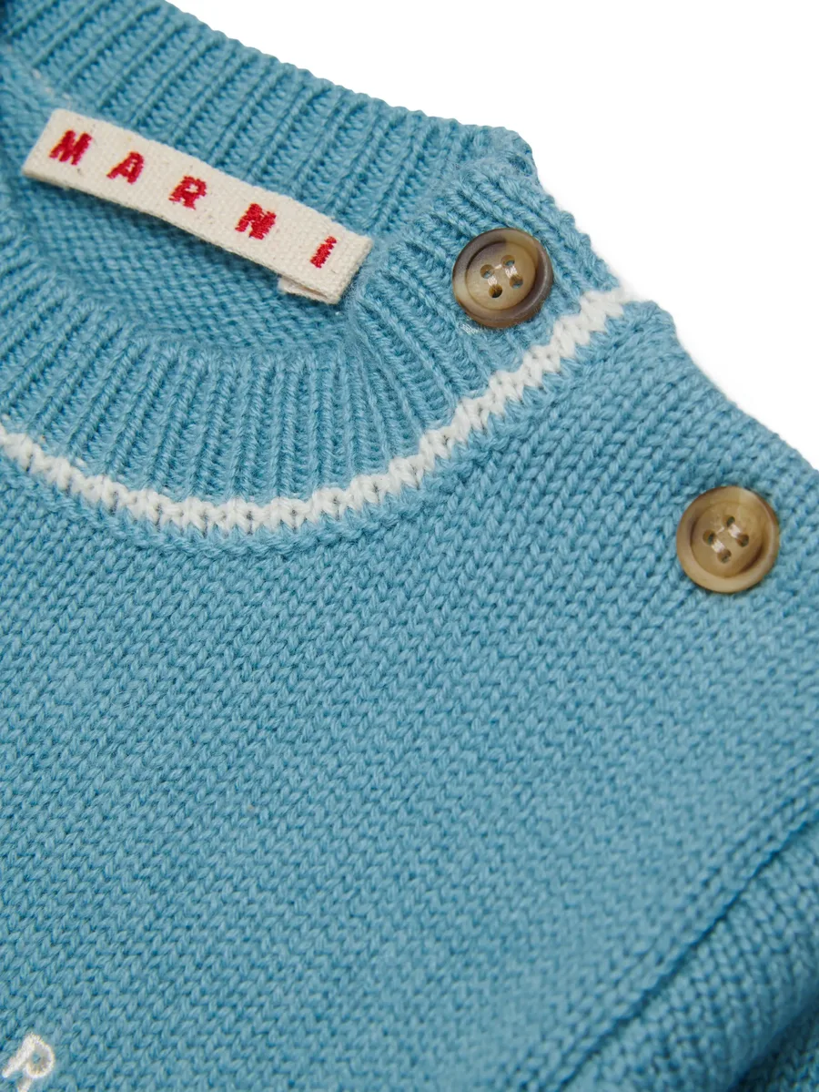 logo-embroidered button-detail sweater 4