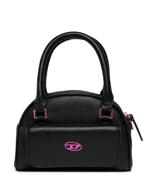 Wredy logo-embroidered grained tote bag