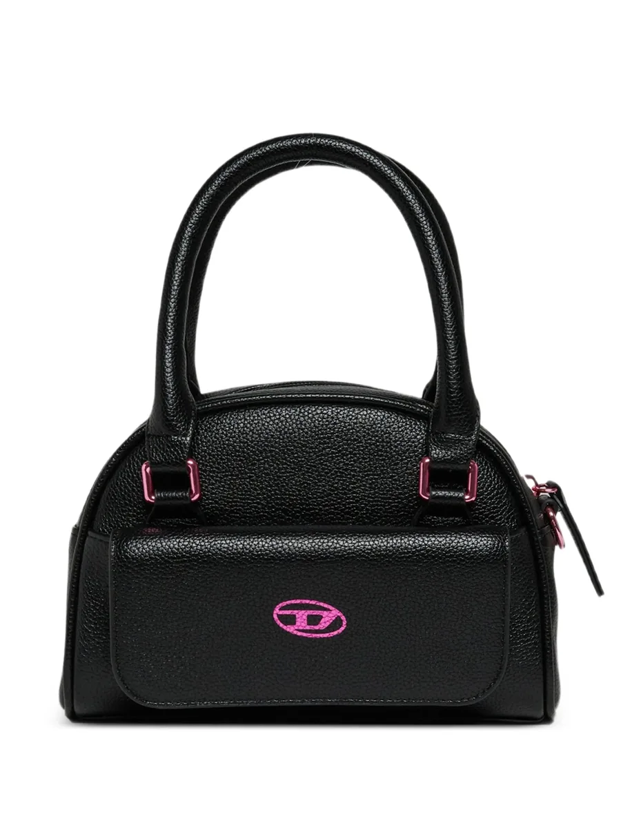 Wredy logo-embroidered grained tote bag 1