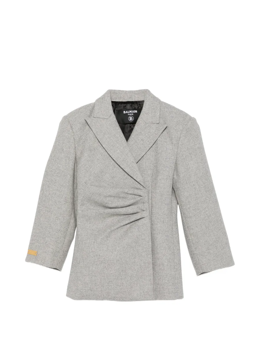 ruched single-breasted jacket 1
