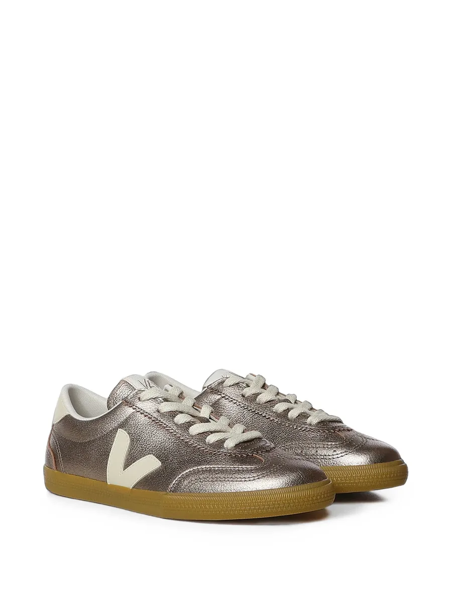 Volley metallic-effect leather sneakers 2