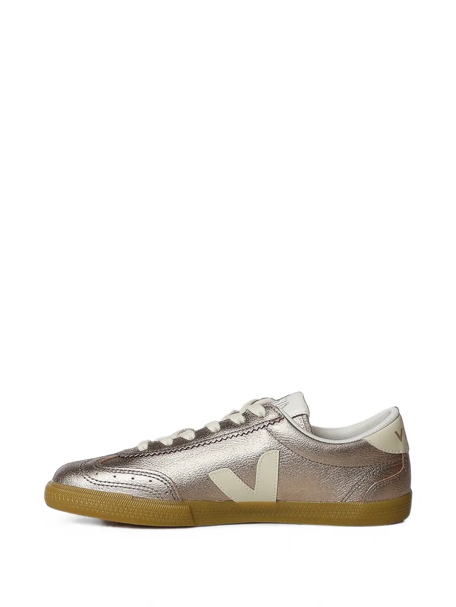 Volley metallic-effect leather sneakers 4