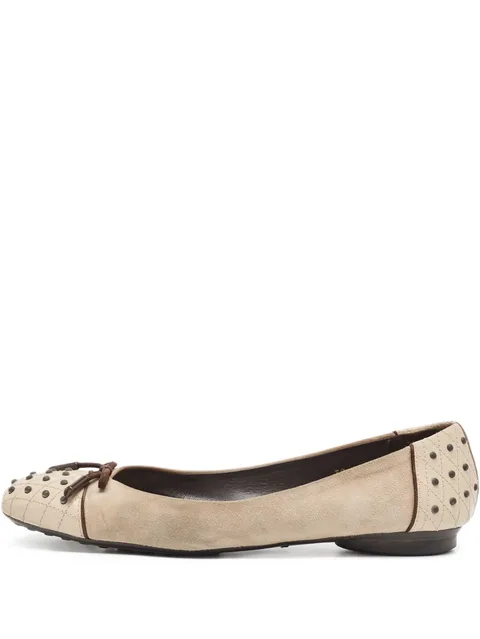 pre-owned stud-embellished ballet flats