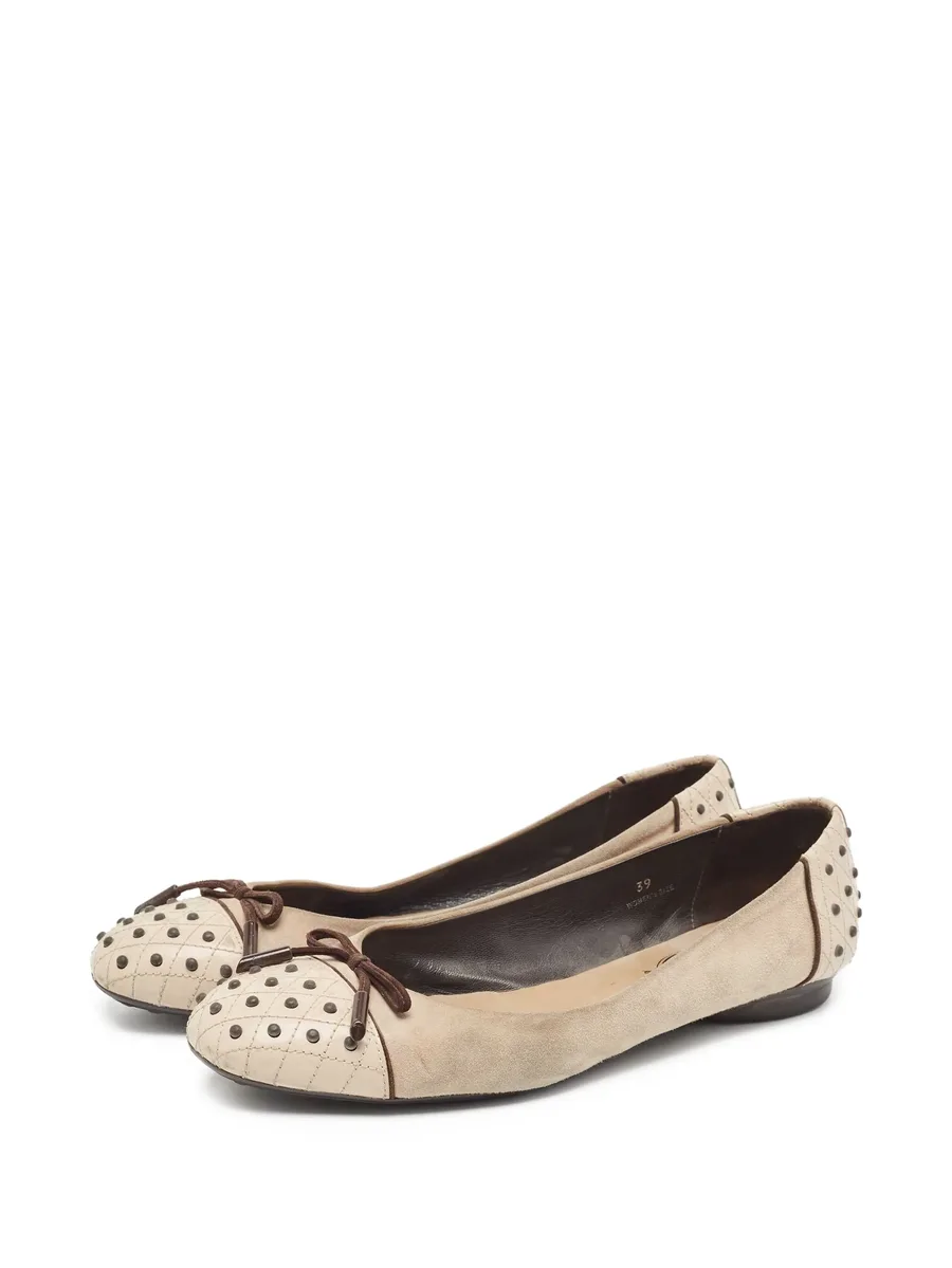 pre-owned stud-embellished ballet flats 4