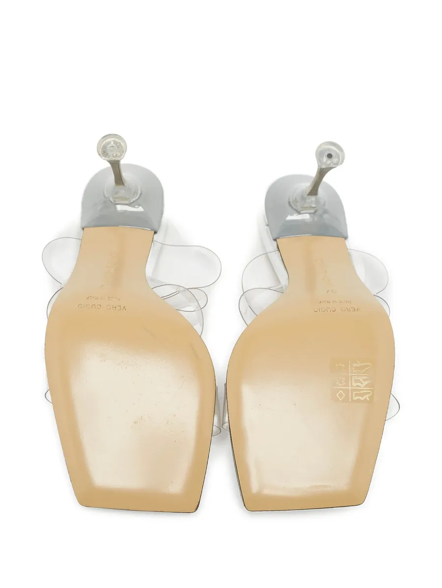 pre-owned 90mm clear-straps sandals 8