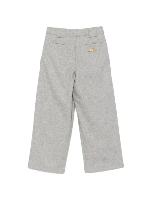 pleated straight-leg trousers