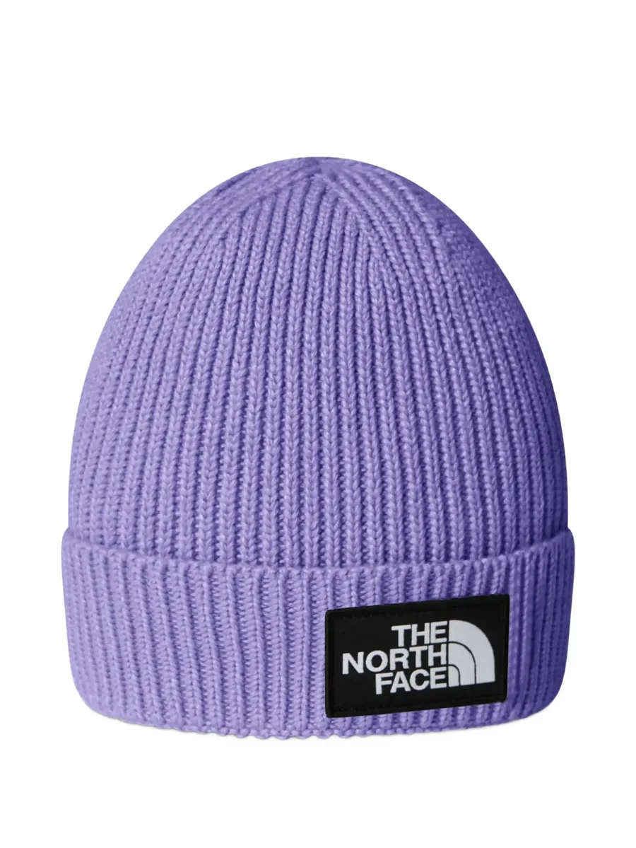 logo-patch ribbed-knit beanie hat 1