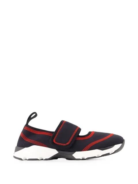 touch-strap contrast-stitch sneakers