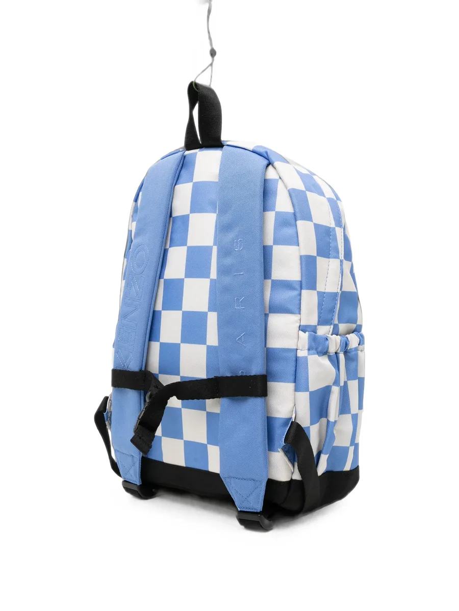 checkerboard-print rabbit-motif backpack 2