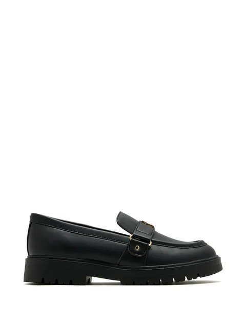 logo-plaque chunky loafers