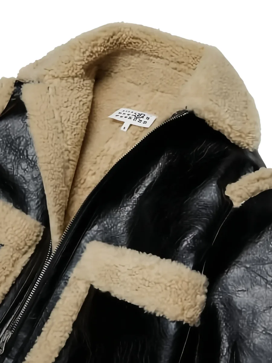 shearling-trim faux-leather jacket 3