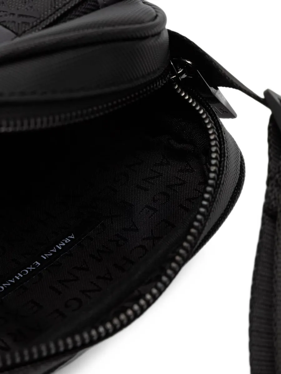 logo-print panelled messenger bag 5