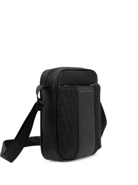 logo-print panelled messenger bag