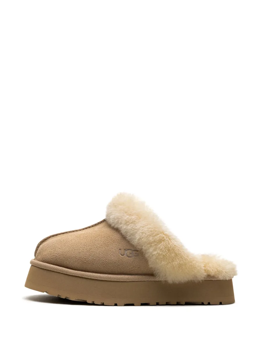 Disquette shearling-trim slippers 10