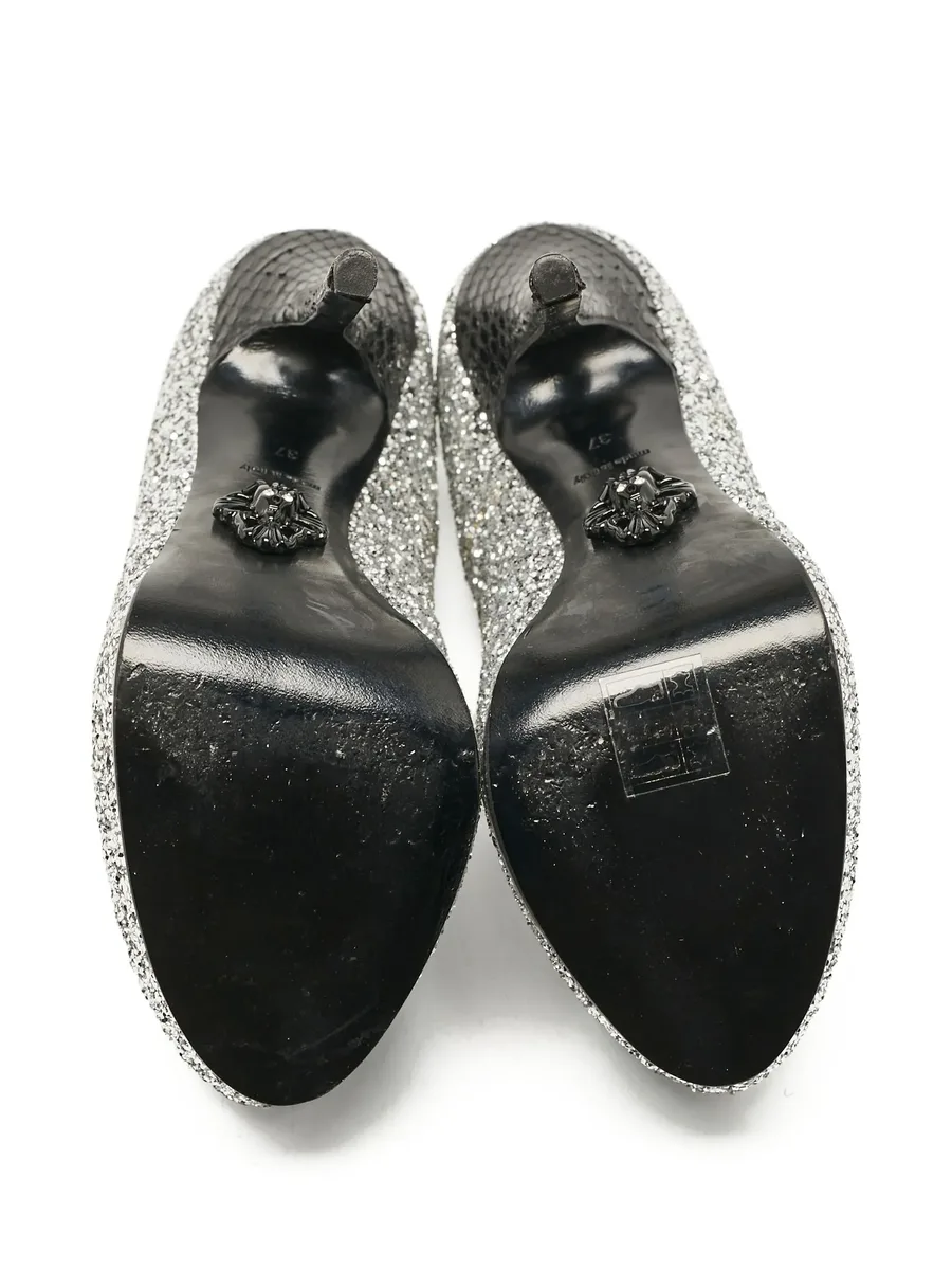 glitter snakeskin pumps 6