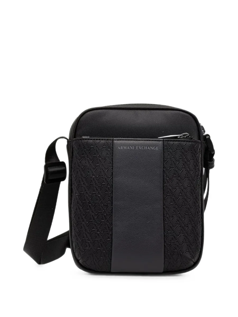 logo-print panelled messenger bag 2