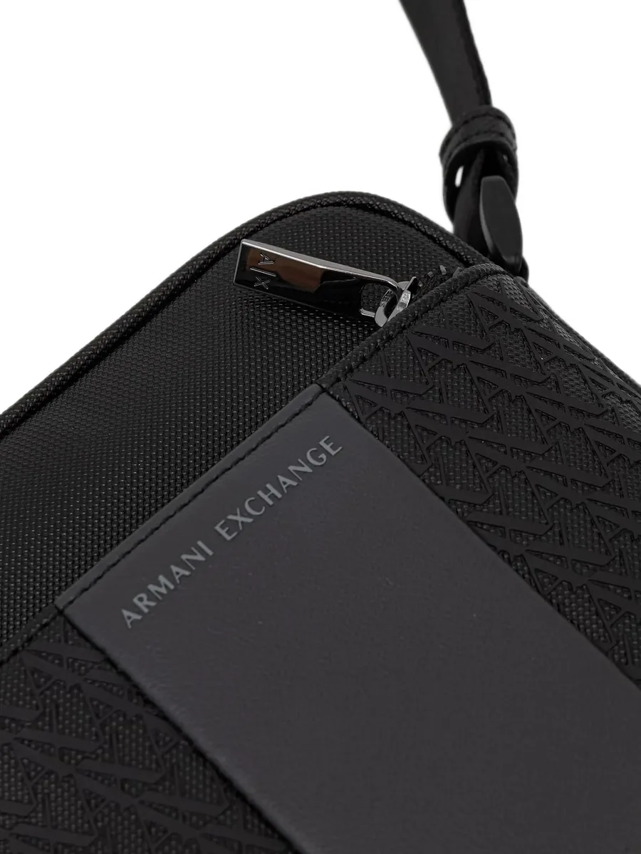 logo-print panelled messenger bag 4