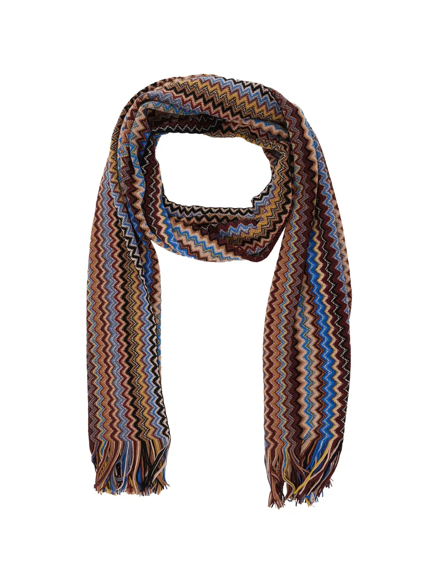 zigzag knit fringed scarf 2