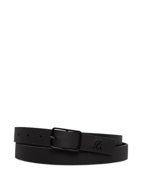 logo-plaque buckle-fastening belt