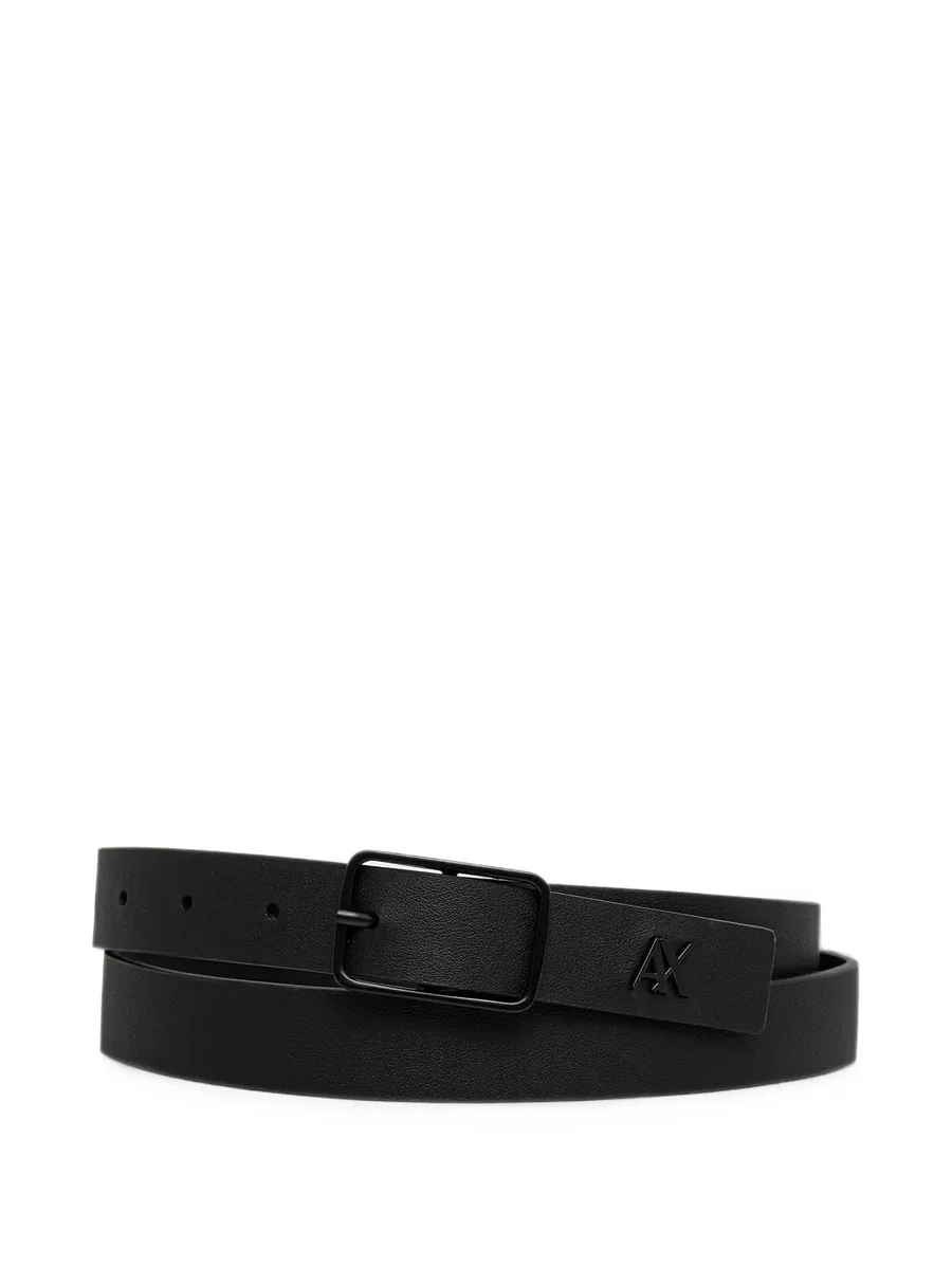 logo-plaque buckle-fastening belt 1