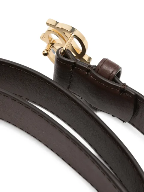 logo-plaque leather belt