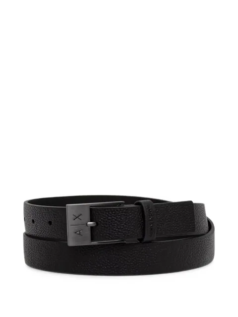 logo-plaque pebbled belt
