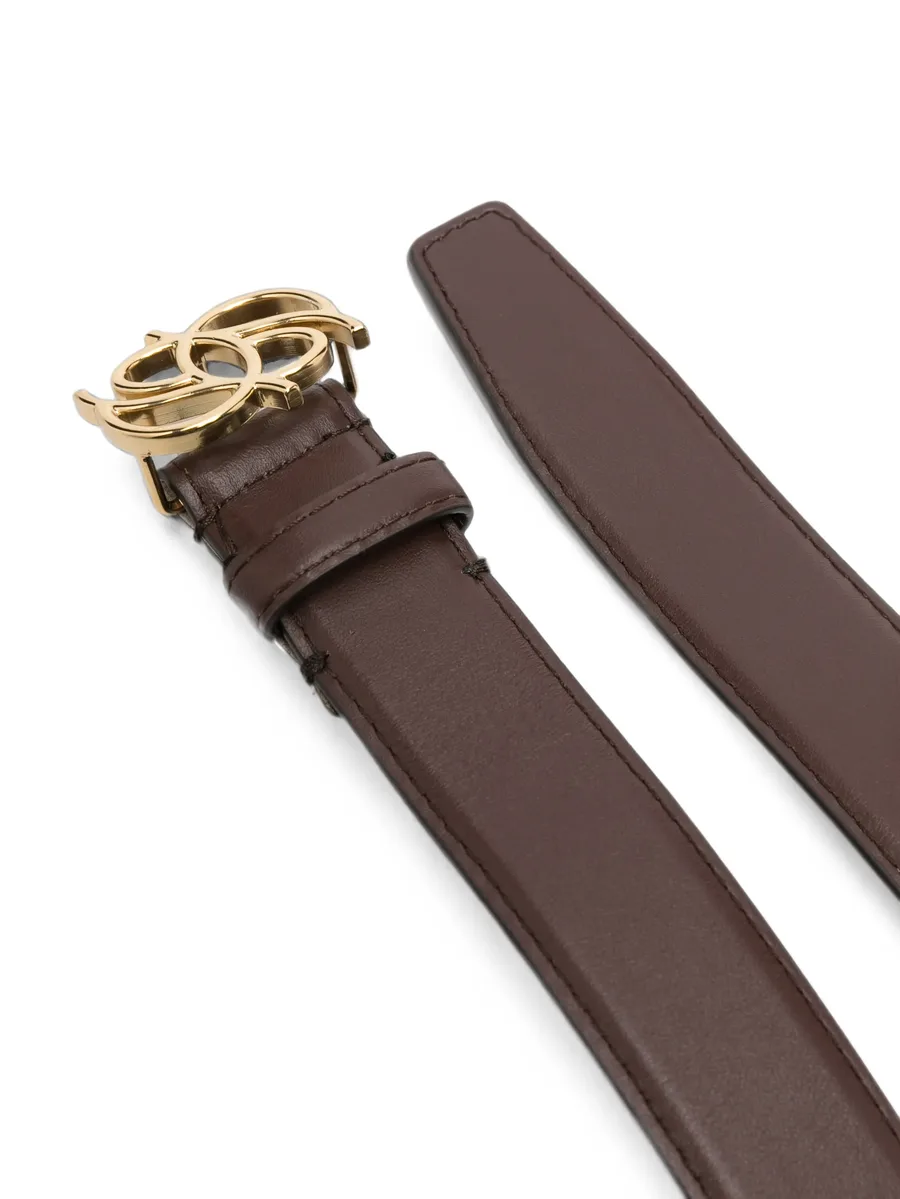 logo-plaque leather belt 2