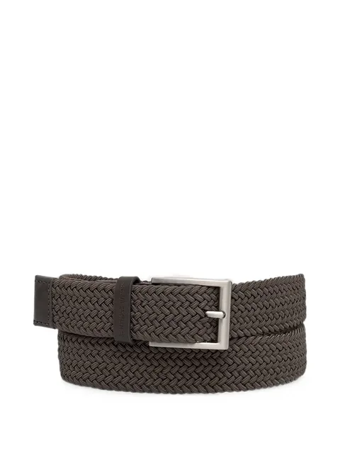 braided leather-trim belt