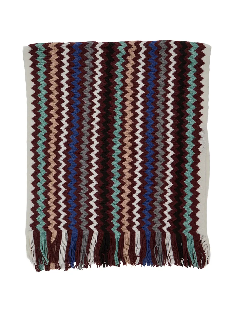 zigzag-knit fringed scarf 1