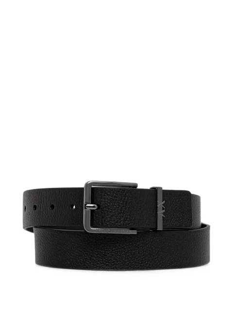 logo-plaque pebbled-effect belt