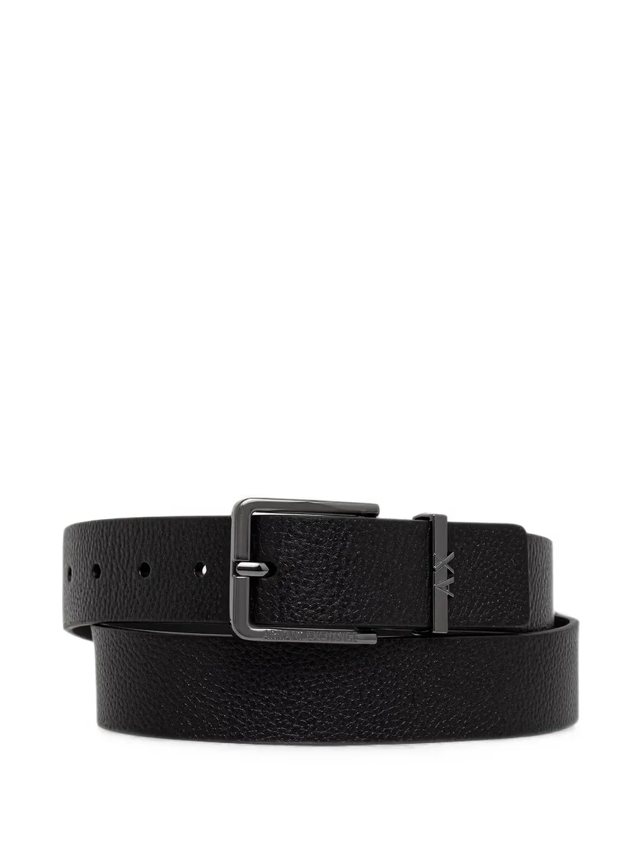 logo-plaque pebbled-effect belt 1