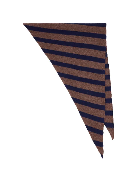 brown and navy lambswool stripe neckerchief