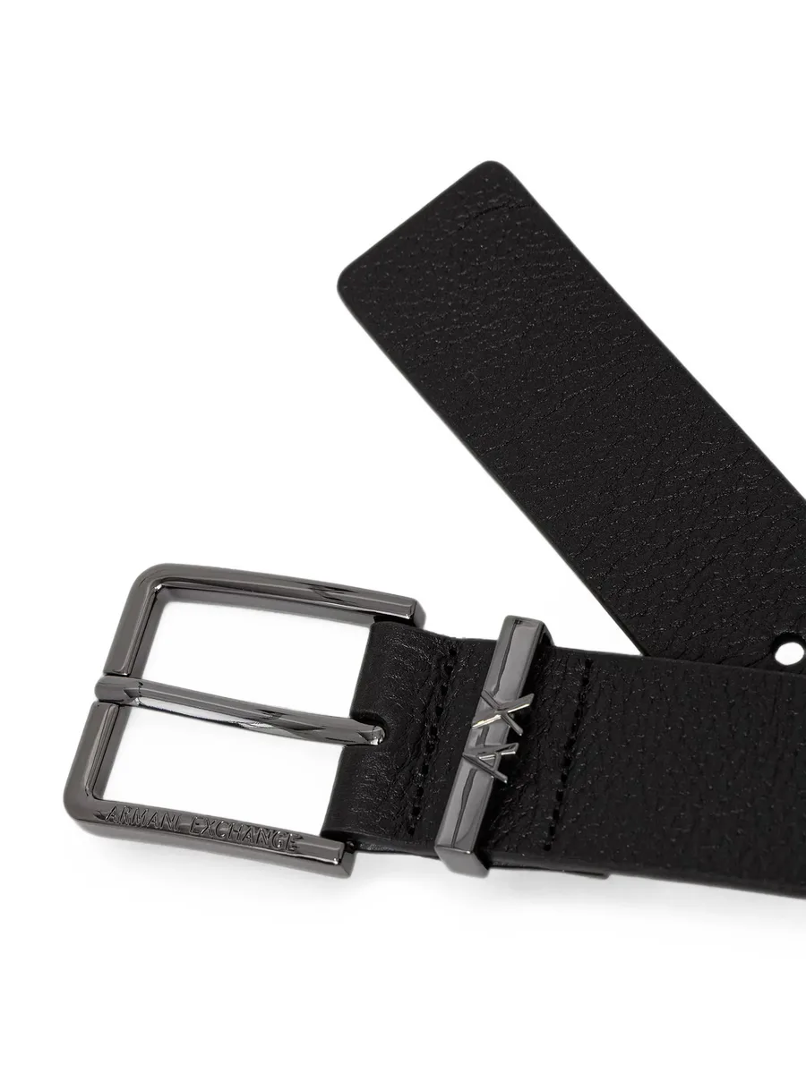 logo-plaque pebbled-effect belt 2