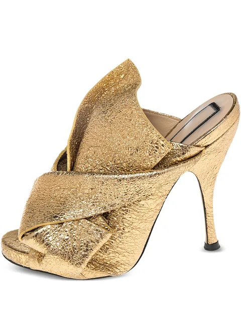 pre-owned 110mm metallic open-toe sandals