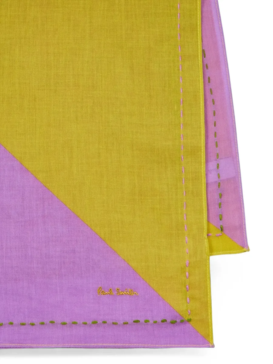 colour-block contrast-stitch scarf 2