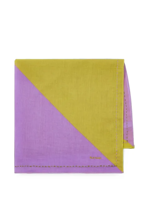 colour-block contrast-stitch scarf