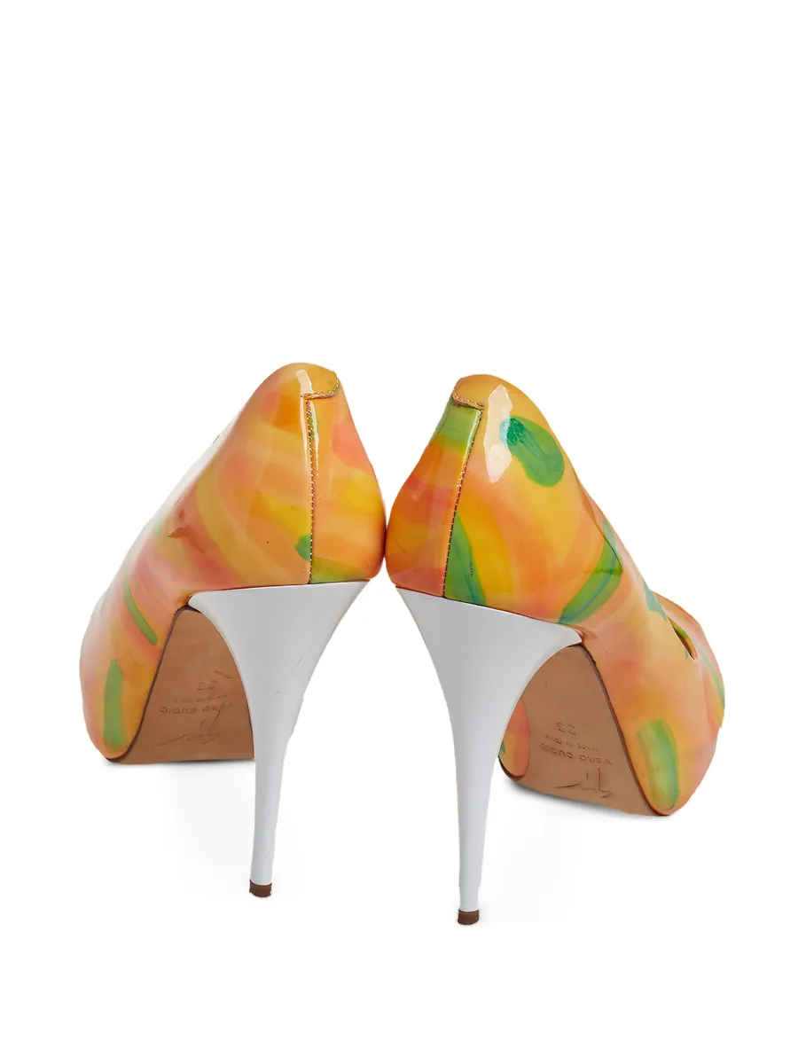 pre-owned 110mm peep-toe platform pumps 8