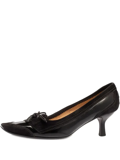 pre-owned 65mm leather pumps