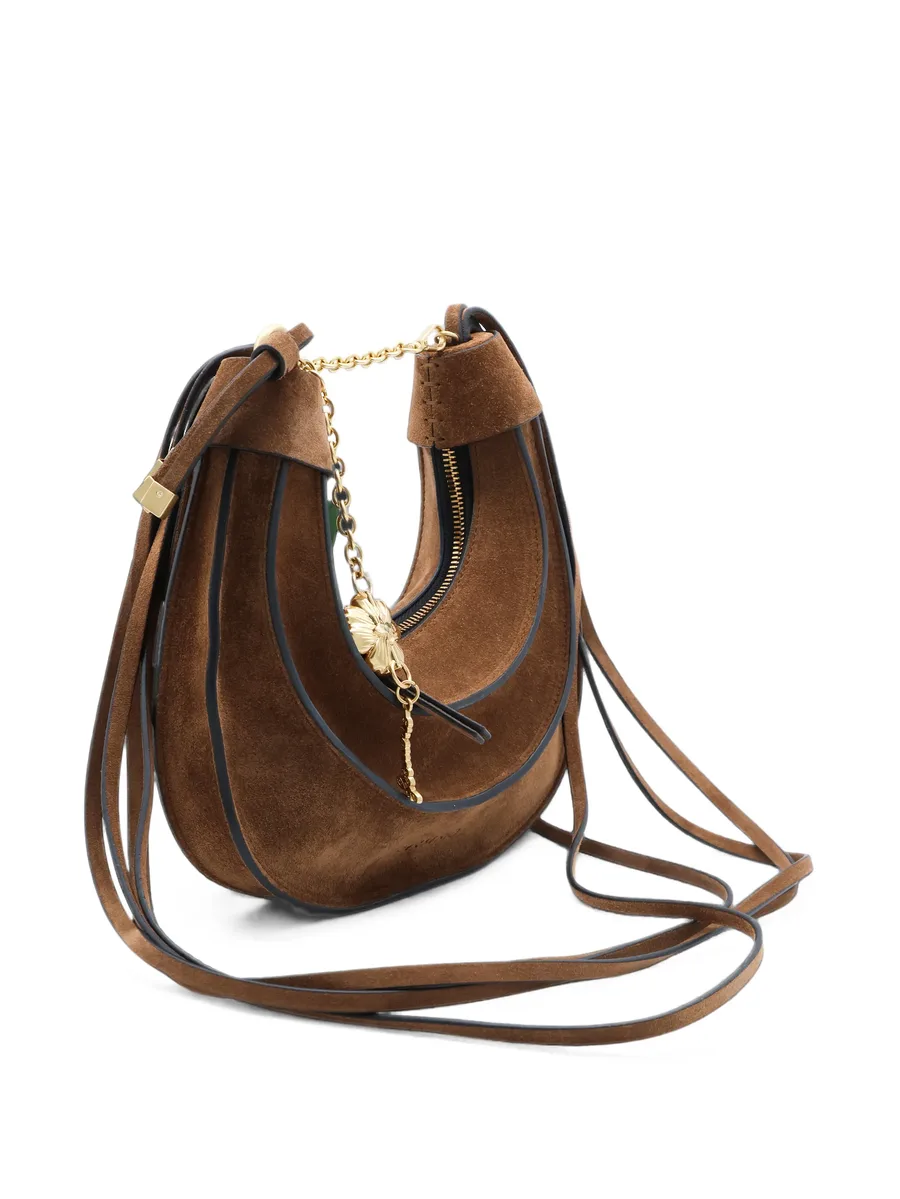 flower-charm suede shoulder bag 3
