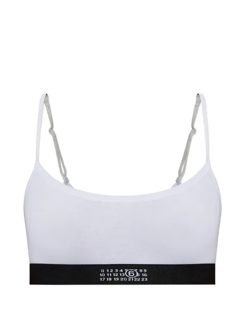 logo-print elasticated bra