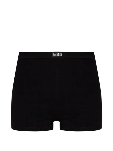 ribbed-knit logo-patch shorts