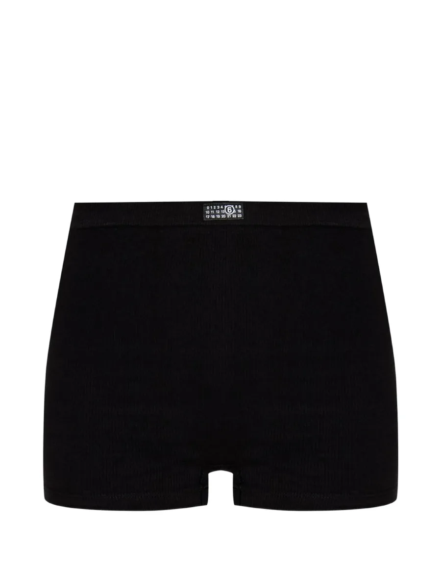ribbed-knit logo-patch shorts 1